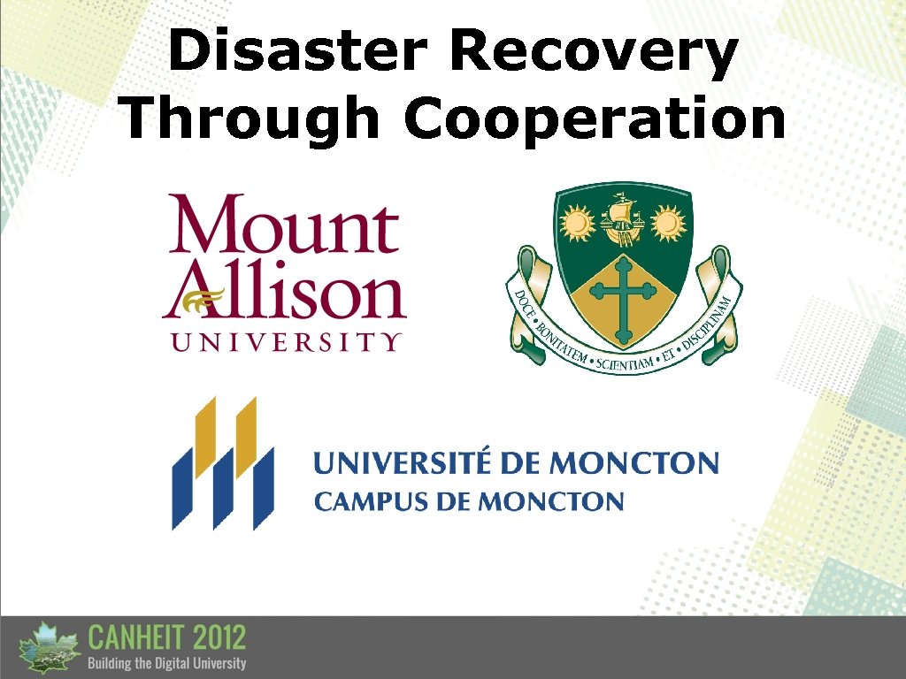Disaster Recovery Through Cooperation 