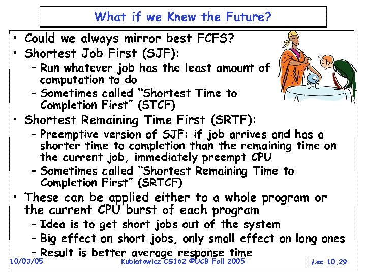 What if we Knew the Future? • Could we always mirror best FCFS? •