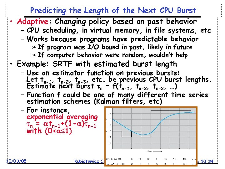 Predicting the Length of the Next CPU Burst • Adaptive: Changing policy based on