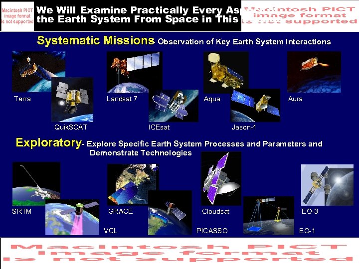 We Will Examine Practically Every Aspect of the Earth System From Space in This