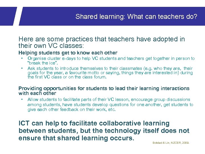 Shared learning: What can teachers do? Here are some practices that teachers have adopted