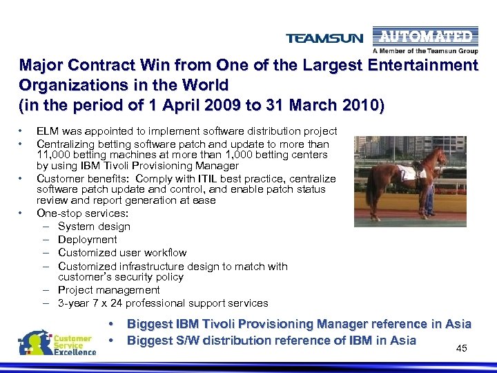 Major Contract Win from One of the Largest Entertainment Organizations in the World (in