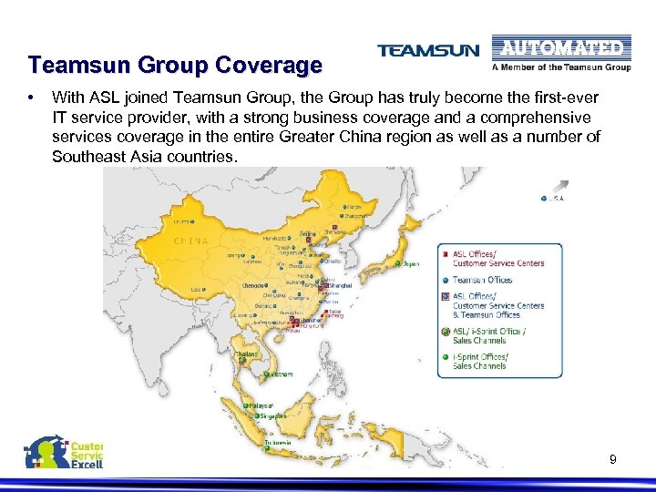 Teamsun Group Coverage • With ASL joined Teamsun Group, the Group has truly become