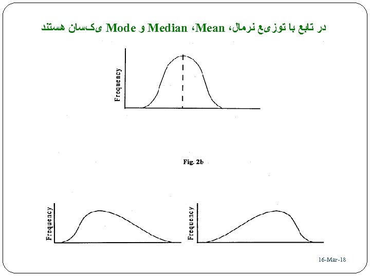  ﺩﺭ ﺗﺎﺑﻊ ﺑﺎ ﺗﻮﺯیﻊ ﻧﺮﻣﺎﻝ، Median ،Mean ﻭ Mode یکﺴﺎﻥ ﻫﺴﺘﻨﺪ 81 -