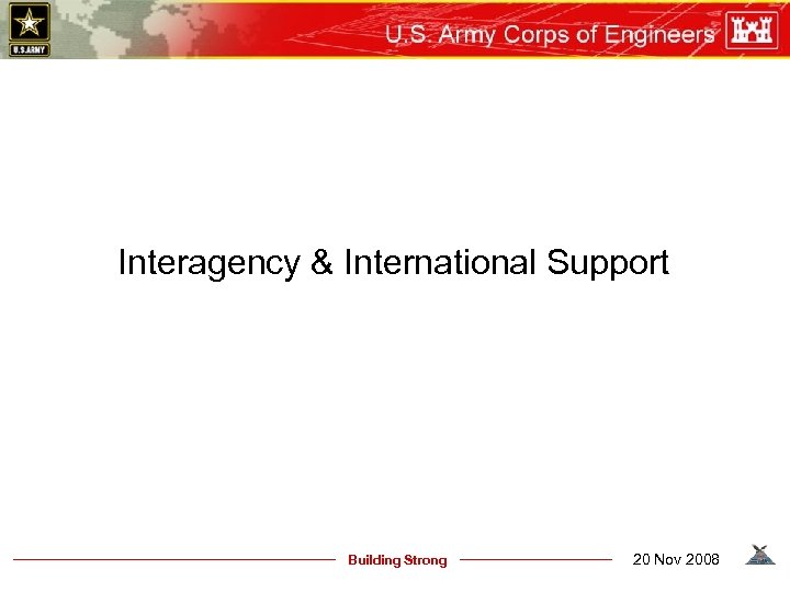 Interagency & International Support Building Strong 20 Nov 2008 