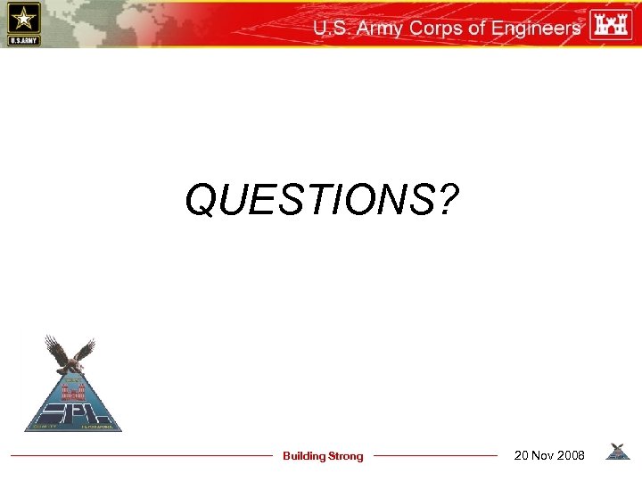 QUESTIONS? Building Strong 20 Nov 2008 