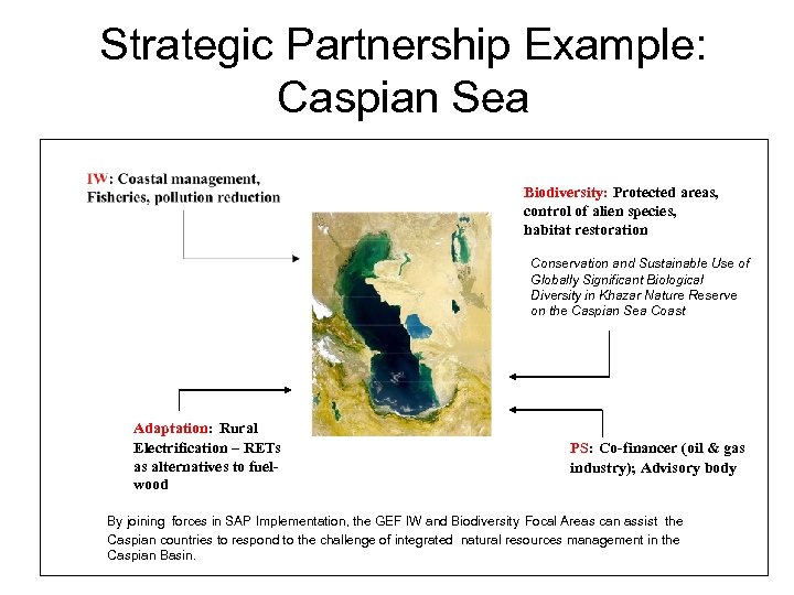 Strategic Partnership Example: Caspian Sea Biodiversity: Protected areas, control of alien species, habitat restoration