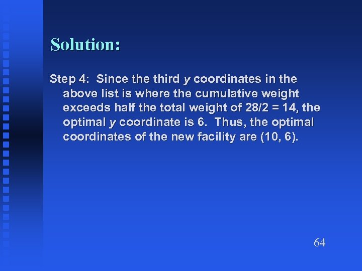 Solution: Step 4: Since third y coordinates in the above list is where the