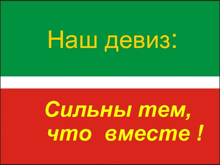 Наш девиз: Сильны тем, что вместе ! 