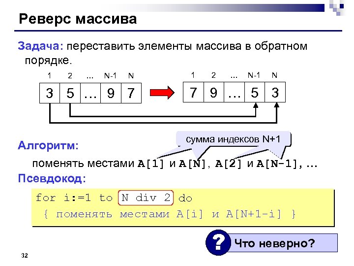 Введите массив из n строк с клавиатуры выведите элементы массива в обратном порядке