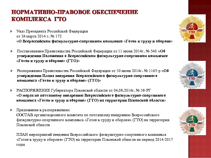 Правовое обеспечение в спорте. Указ президента о ГТО 24 марта 2014. Нормативно правовое обеспечение ГТО. Нормативно – правовое регулирование комплекса ГТО. Введение Всероссийского физкультурно- спортивного комплекса" ГТО.