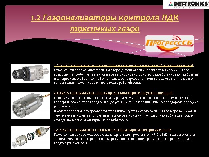 1. 2 Газоанализаторы контроля ПДК токсичных газов 1. GT 3000. Газоанализатор токсичных газов и