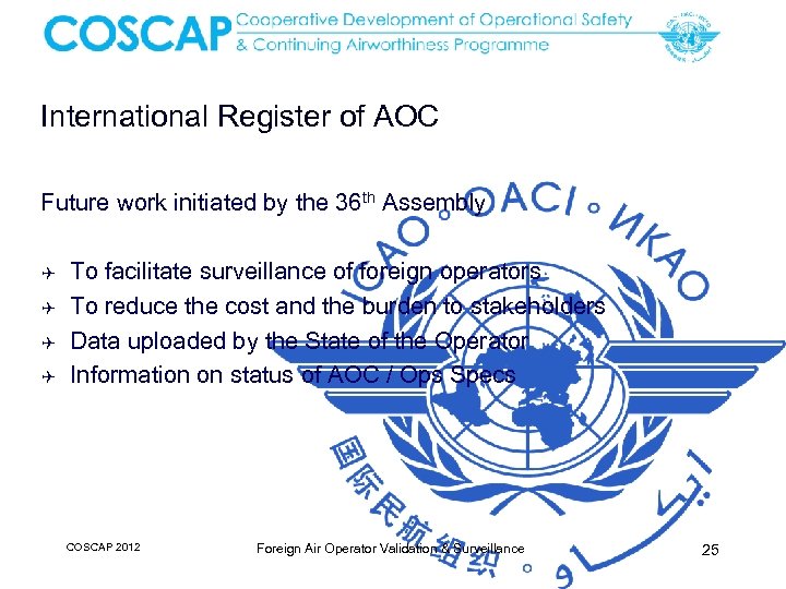 International Register of AOC Future work initiated by the 36 th Assembly Q Q