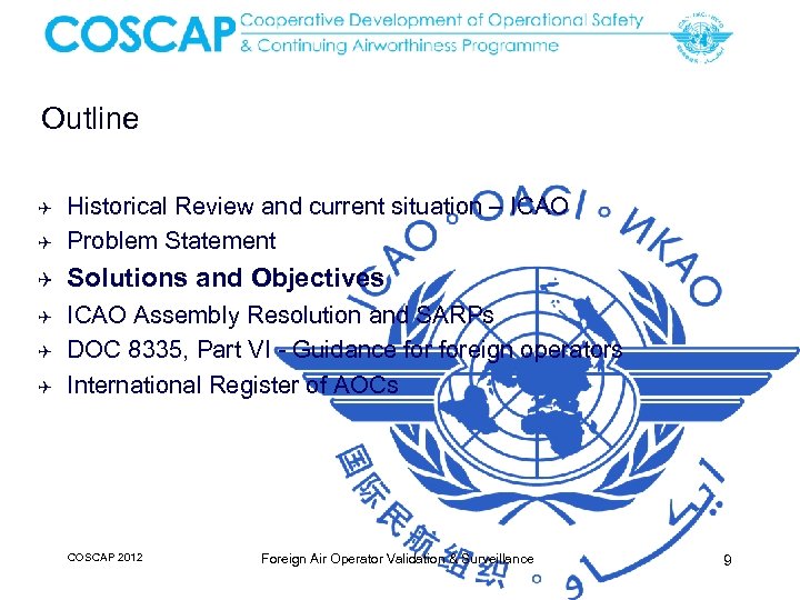 Outline Q Historical Review and current situation – ICAO Problem Statement Q Solutions and