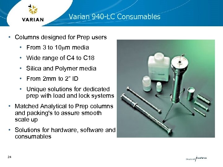 Varian 940 -LC Consumables • Columns designed for Prep users • From 3 to