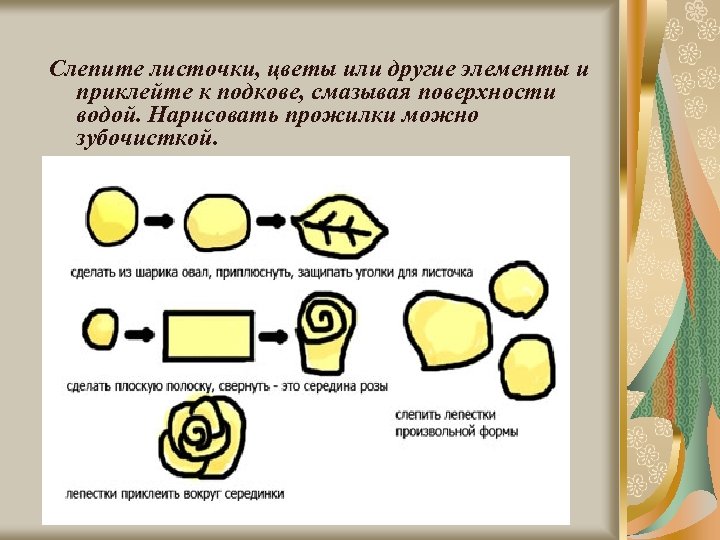 Слепите листочки, цветы или другие элементы и приклейте к подкове, смазывая поверхности водой. Нарисовать