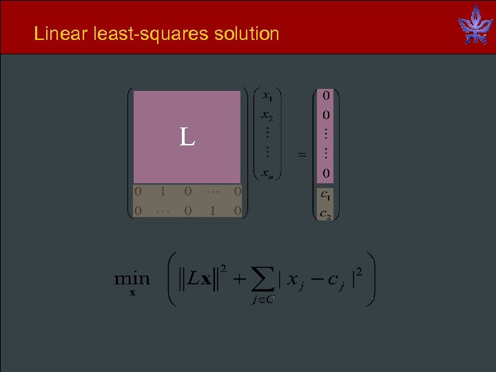 Linear least-squares solution L 