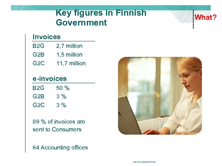 Key figures in Finnish Government Invoices B 2 G G 2 B G 2