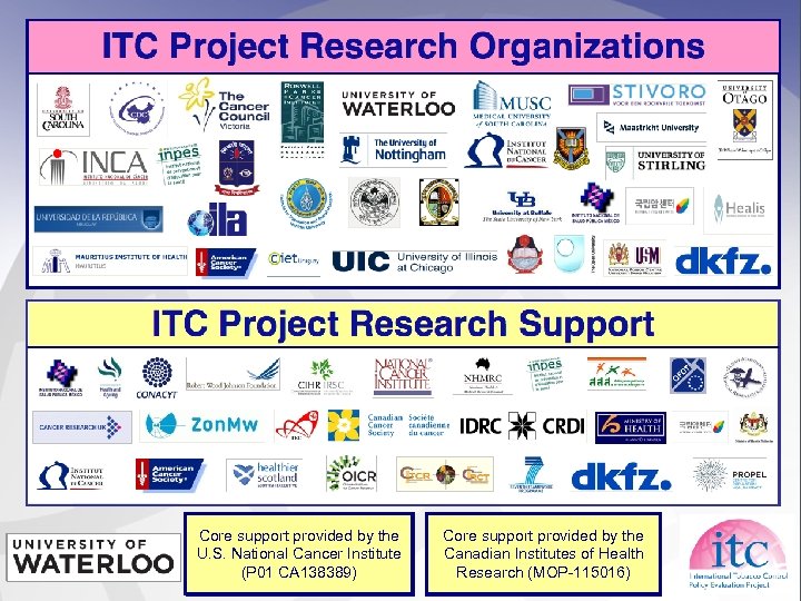 Core support provided by the U. S. National Cancer Institute (P 01 CA 138389)