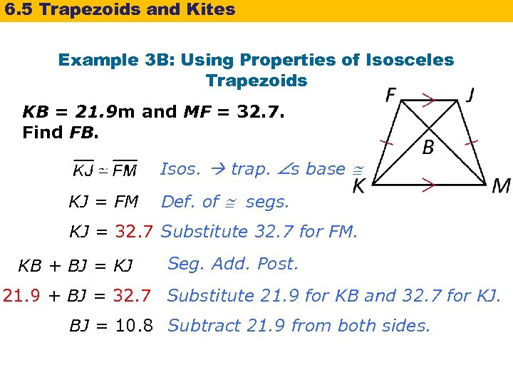 the legs of an isosceles trapezoid are