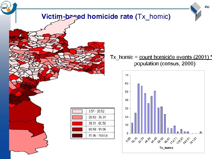 Victim-based homicide rate (Tx_homic) Tx_homic = count homicide events (2001) * population (census, 2000)