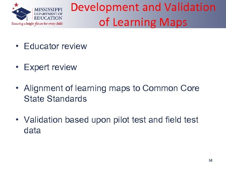 Development and Validation of Learning Maps • Educator review • Expert review • Alignment