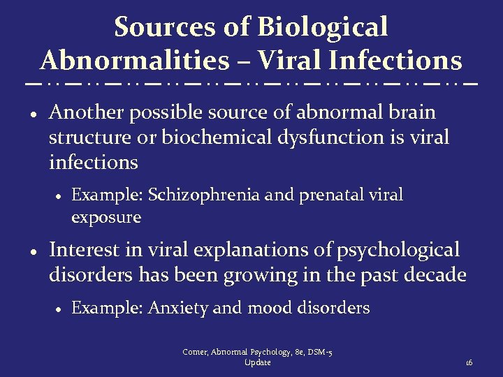Sources of Biological Abnormalities – Viral Infections · Another possible source of abnormal brain