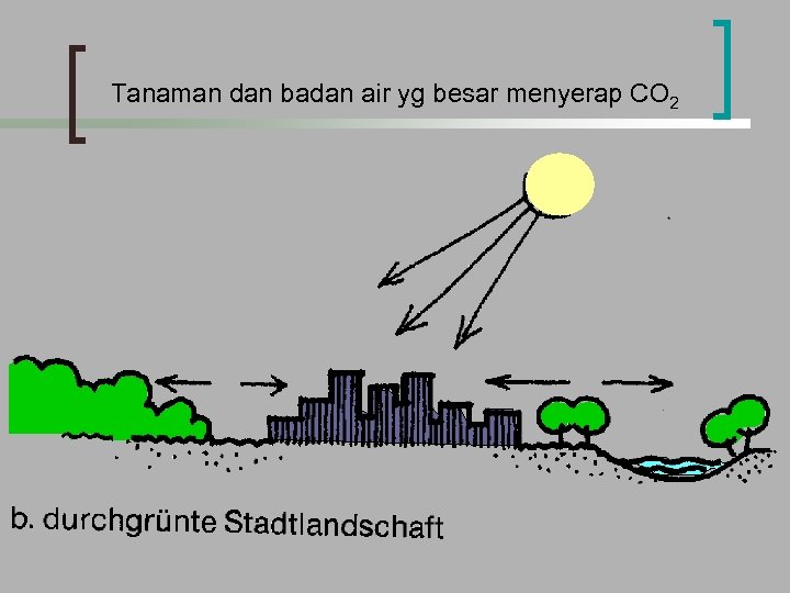 Tanaman dan badan air yg besar menyerap CO 2 