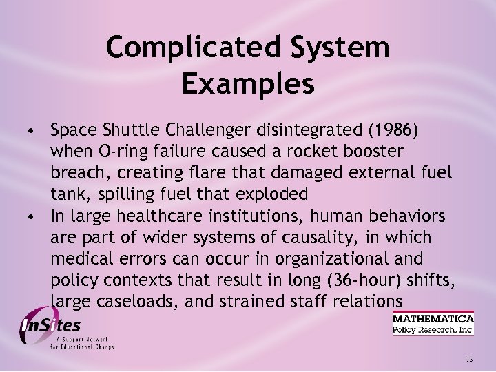 Complicated System Examples • Space Shuttle Challenger disintegrated (1986) when O-ring failure caused a