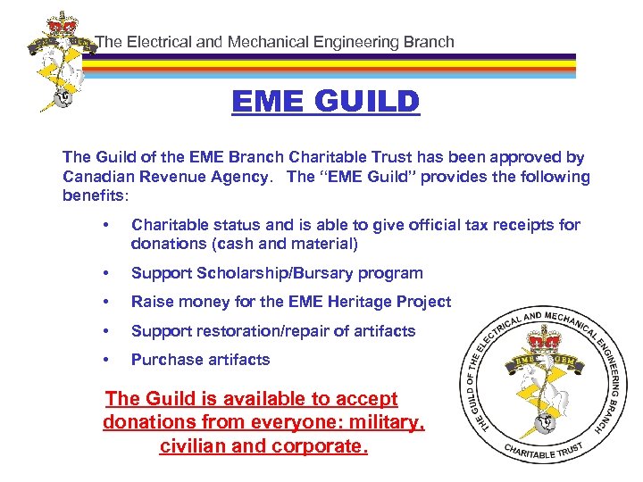 The Electrical and Mechanical Engineering Branch EME GUILD The Guild of the EME Branch