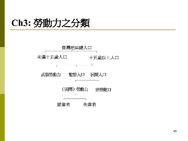 Ch 3: 勞動力之分類 45 