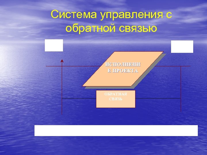 Система управления с обратной связью ВХОД ВЫХОД ИСПОЛНЕНИ Е ПРОЕКТА ОБРАТНАЯ СВЯЗЬ 