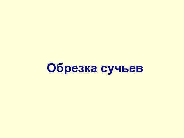 Обрезка сучьев 