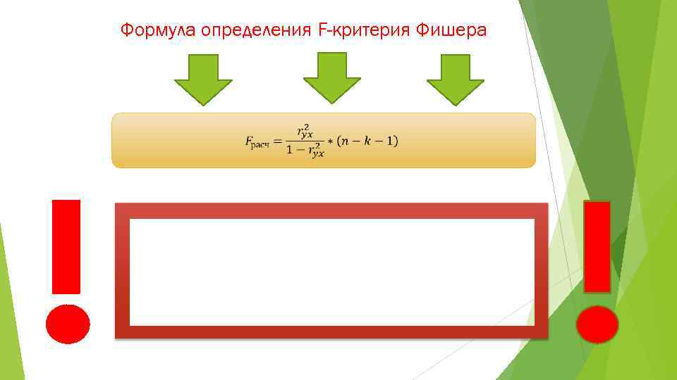 Формула определения F-критерия Фишера 