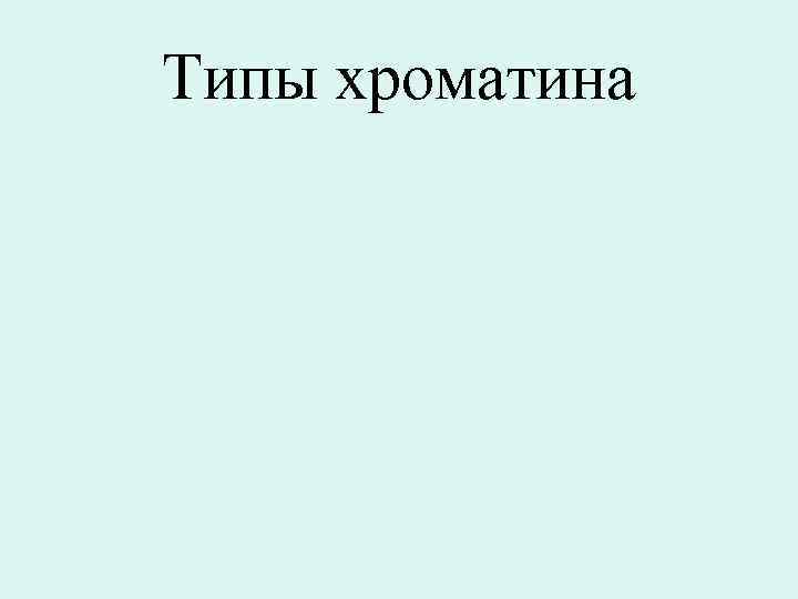 Типы хроматина 