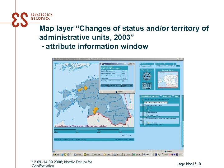 Map layer “Changes of status and/or territory of administrative units, 2003” - attribute information