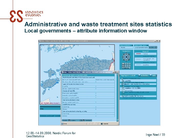 Administrative and waste treatment sites statistics Local governments – attribute information window 12. 09.