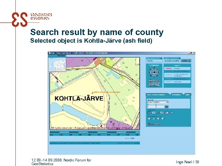 Search result by name of county Selected object is Kohtla-Järve (ash field) 12. 09.