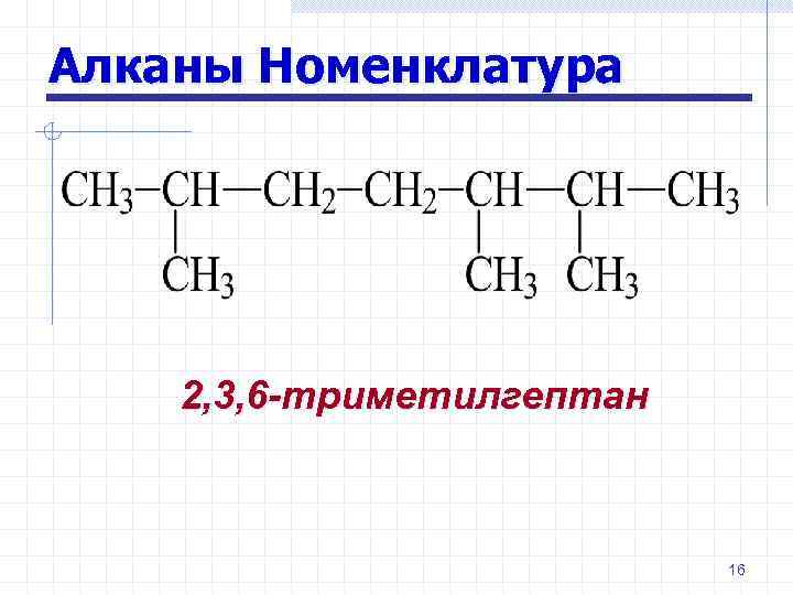 Номенклатура алканов презентация