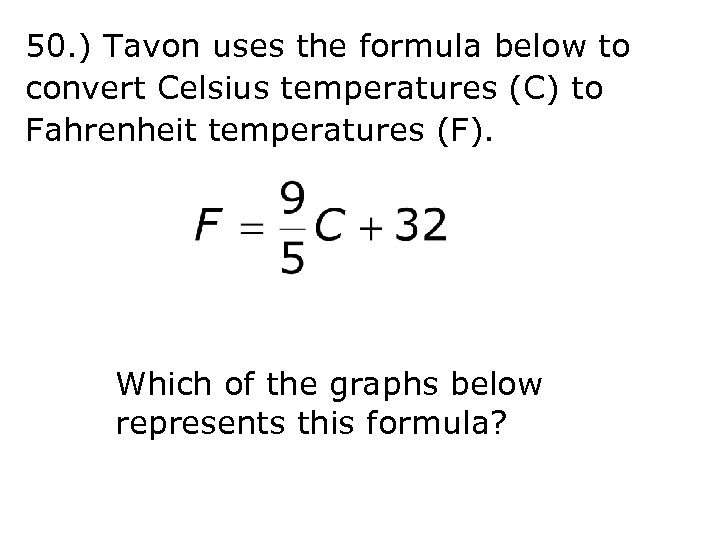 Fahrenheit to celsius graph