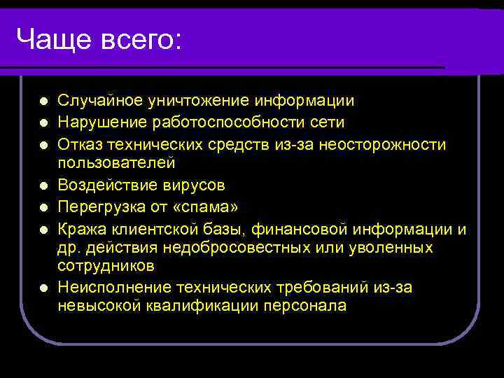 Работоспособность сети