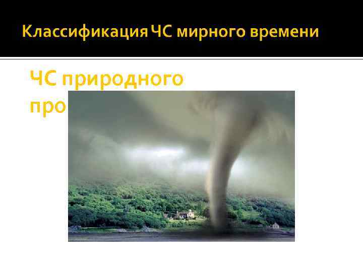 ЧС природного происхождения Причина: опасные природные явления 