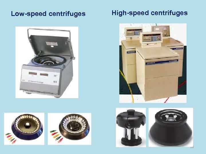 Low-speed centrifuges High-speed centrifuges 28 