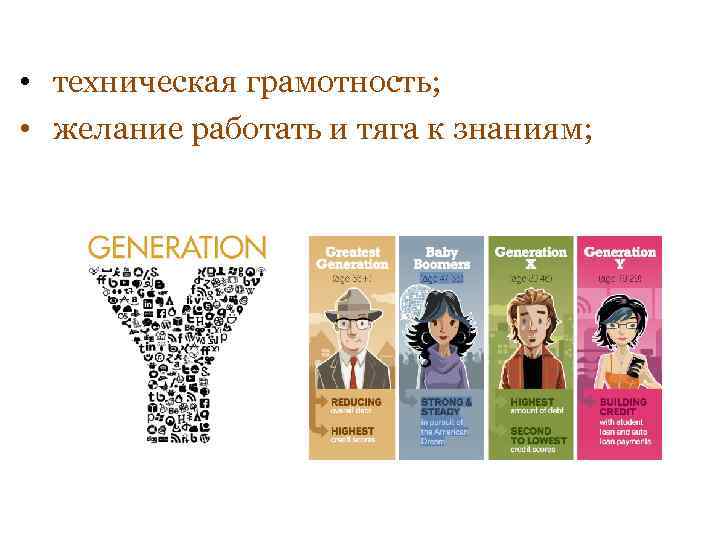  • техническая грамотность; • желание работать и тяга к знаниям; 