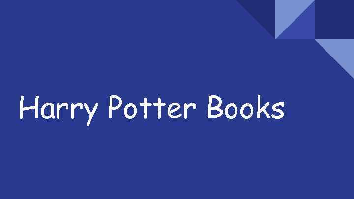 Harry Potter Books 