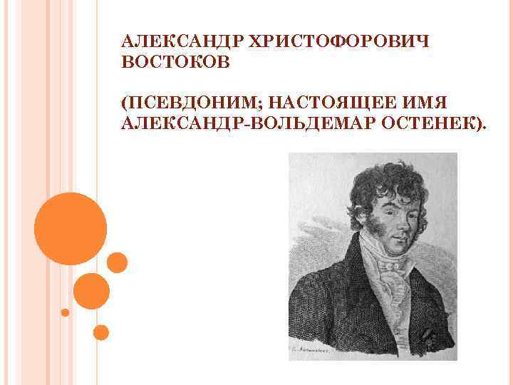 Востоков презентация. Александр Христофорович Востоков. Александр Христофорович Востоков презентация. Востоков Александр Христофорович памятник. Александр Востоков книги.