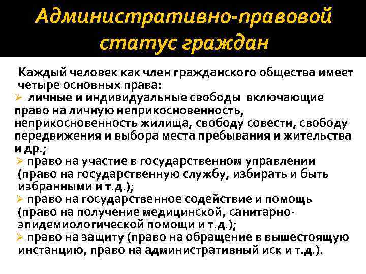 Граждане как субъекты административного права презентация