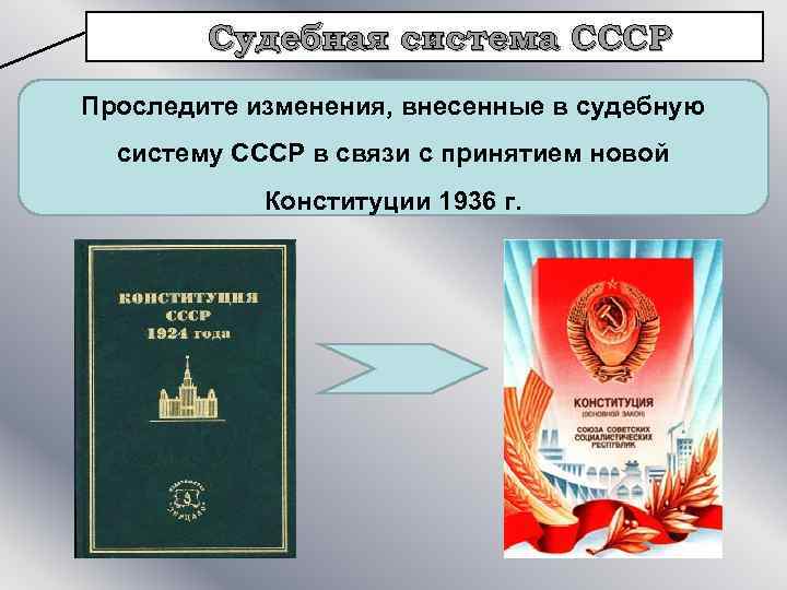 Судебная система СССР Проследите изменения, внесенные в судебную систему СССР в связи с принятием