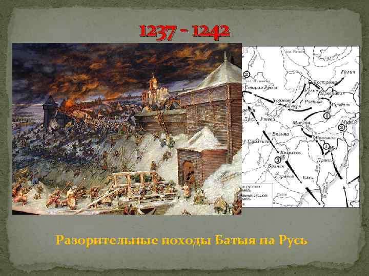 1237 - 1242 Разорительные походы Батыя на Русь 