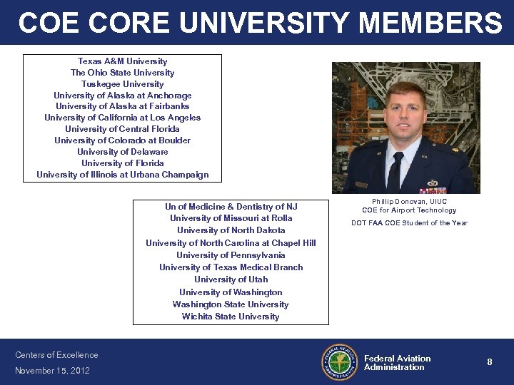 COE CORE UNIVERSITY MEMBERS Texas A&M University The Ohio State University Tuskegee University of